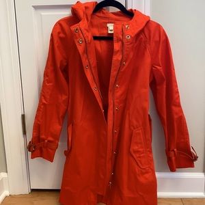 J.Crew cotton belted trench with hood